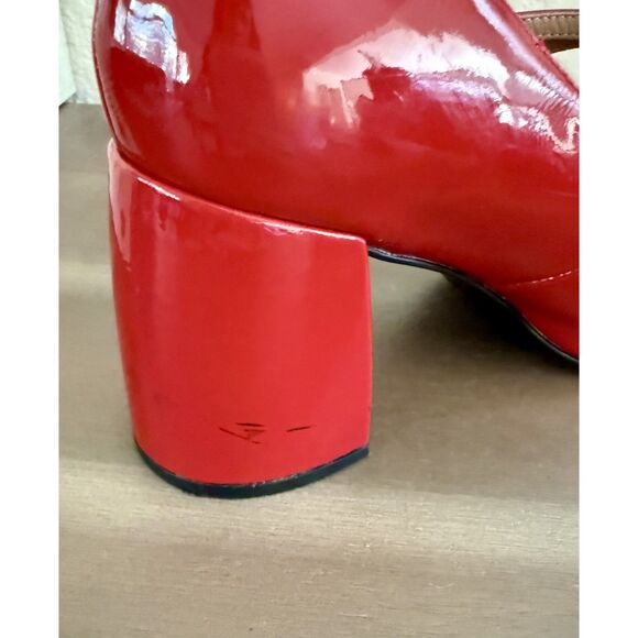 Bibi Lou Milena Double Strap Red Patent Mary Jane Heels Womens Size 38 (US 8) - Picture 6 of 8